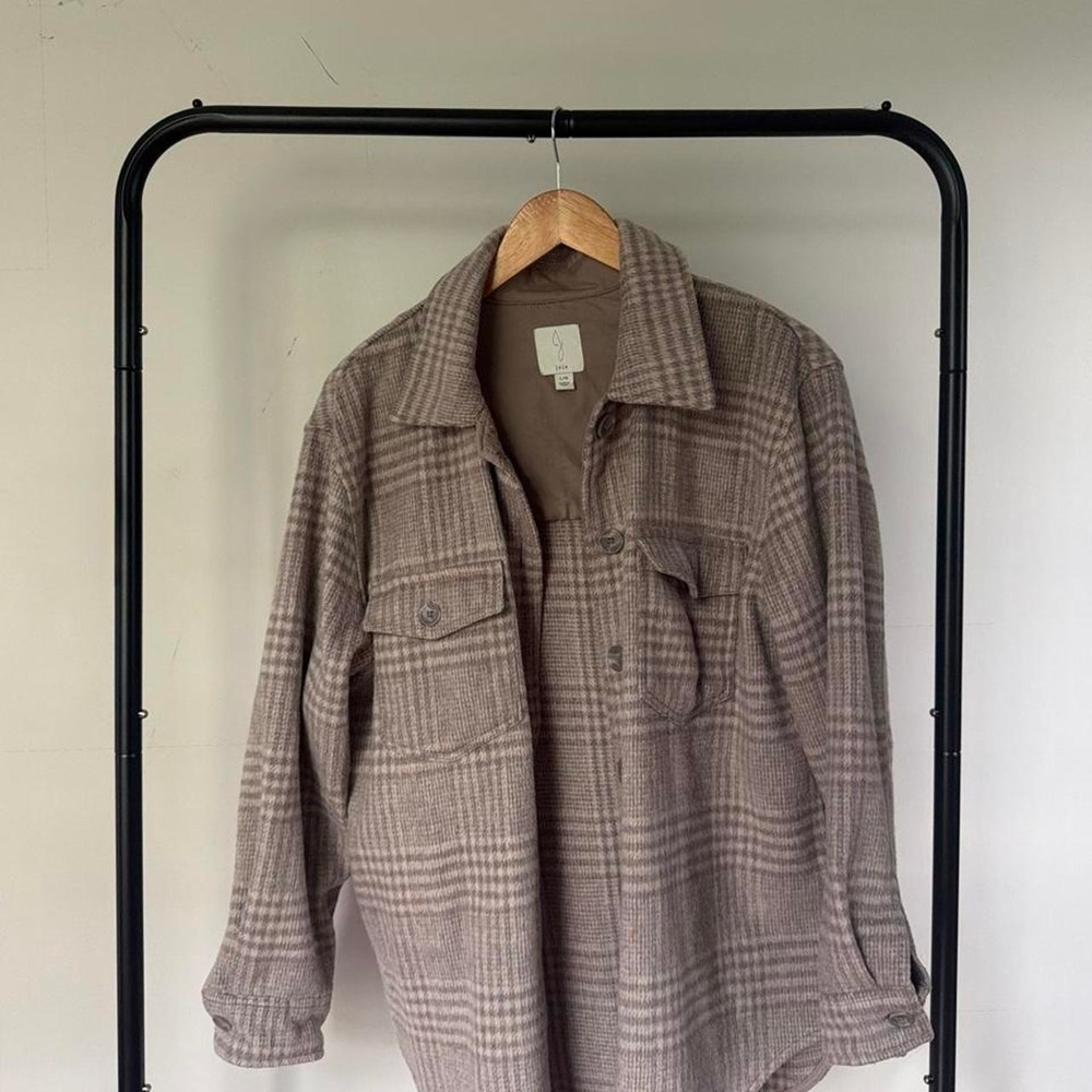 Joie Women's Brown and Grey Fall Jacket Size L